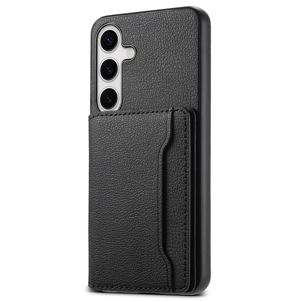 Чехол для Samsung Galaxy S25 с отделениями для карт, подставкой, задняя крышка телефона из кожи с текстурой теленка