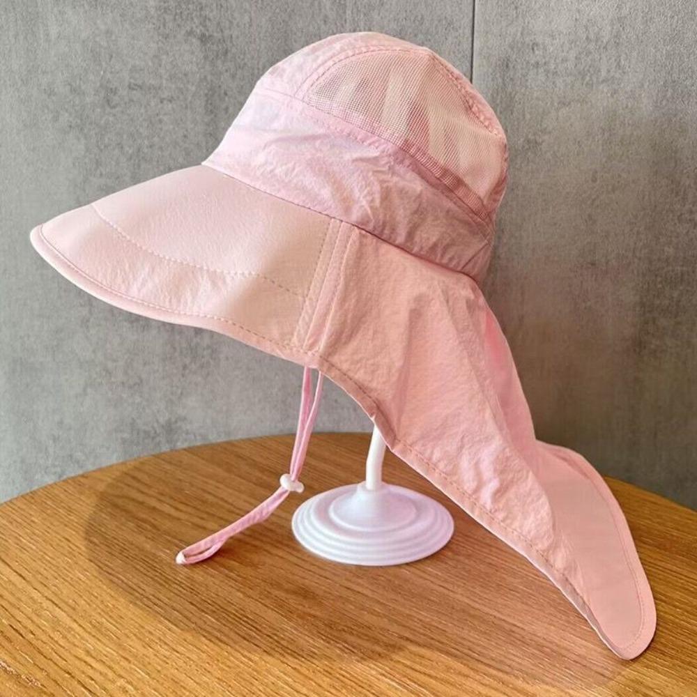 Solid Color Sunscreen Fisherman Cap Shawl Summer Sun Hat Casual Children Bucket Hat  Travel