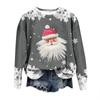 Women's Fashion Christmas Printed Long Sleeve Loose Round Neck Sweatshirt Top