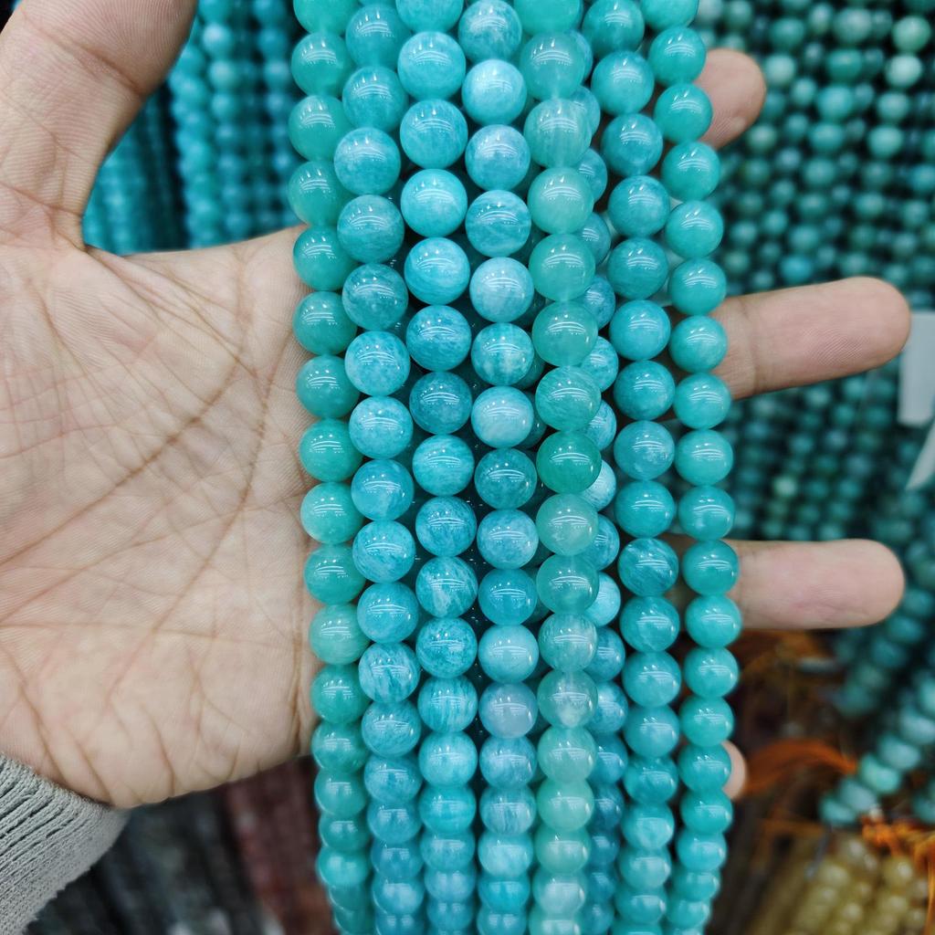 Серия «Синий» Бусины из натурального камня Аквамарин и Голубой кружевной агат для изготовления украшений своими руками