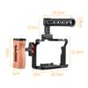 Andoer Camera Video Cage + Top Handle + Side Wooden Grip Kit Aluminum Alloy with Dual Cold Shoe