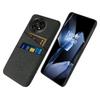 Для OnePlus 13 Чехол Ткань+Твердый ПК Чехол для телефона с двойными слотами для карт