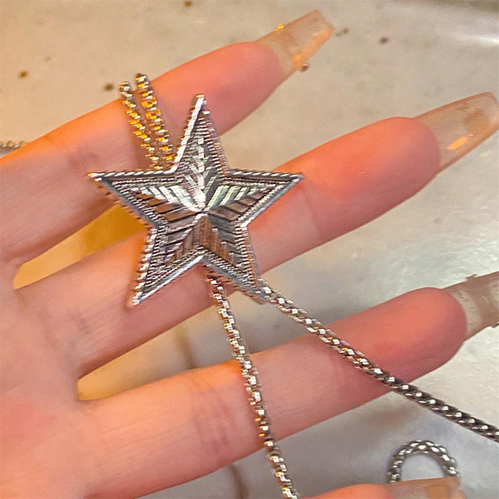 Регулируемая длина, пятиконечная звезда, кулон из сплава, ожерелье, модный женский аксессуар для повседневного глэма