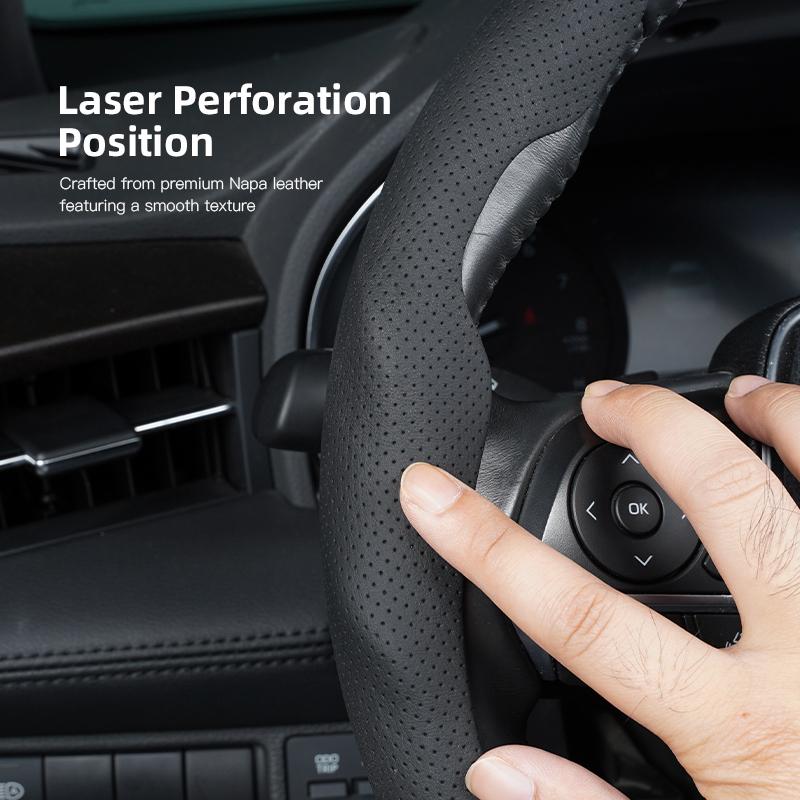 LLIT4 BMW Car Steering Wheel Cover Leather Anti Slip Car Accessories For Performance F30 F40 F10 E90 F20 E46 E60 E70 E39 E36 E87 X7 X3