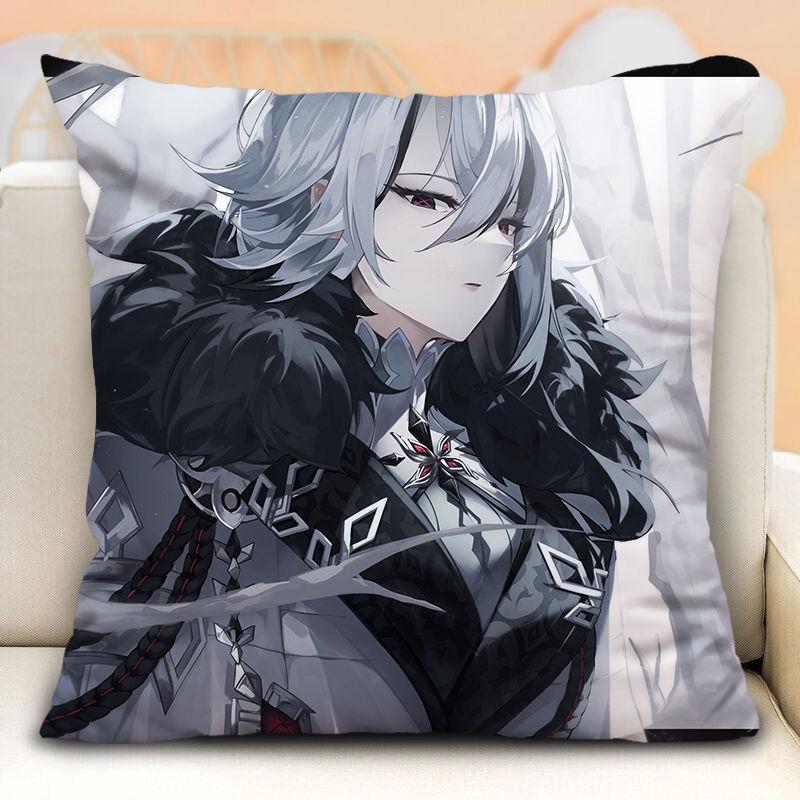 Наволочка с изображением слуги Арлекино из Genshin Impact, периферийные устройства в стиле аниме, наволочка на диванную подушку, наволочка на подголовник автомобиля