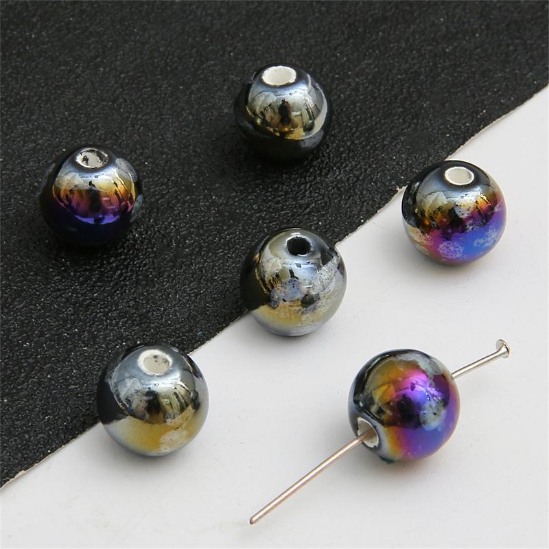 20 шт., 12 мм, керамические гладкие круглые бусины с узором всплеска чернил, для изготовления ювелирных изделий, очаровательное украшение «сделай сам»