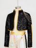 Shiny Sequins Stage Jacket for Girls, Long Sleeve Singer Cosplay Costume with Braided Trimming & Chains for a Complete Look