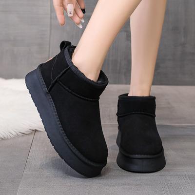 Модные женские зимние ботильоны для отдыха на открытом воздухе 2024 года, высококачественные износостойкие ботинки на платформе, зимние теплые короткие плюшевые туфли Botines De Mujer