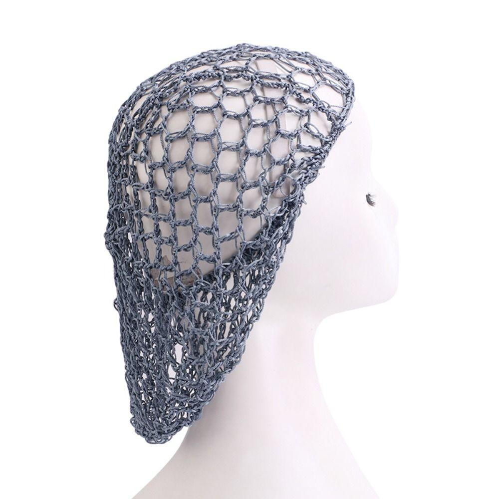 Turban Hat Black Wig Caps Handmade Crochet Hair Snood Hair Accessories Mesh Hair Net for Sleeping
