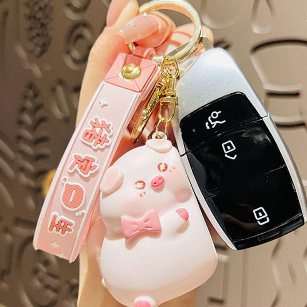 Cute School Bag Pendant Creative Couple KeyChain New Pig Pendant Men Women