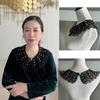 Elegant Lace Collar with Pearls Fashionable Women Collar Retros Neck Accessory for Fashionable Women