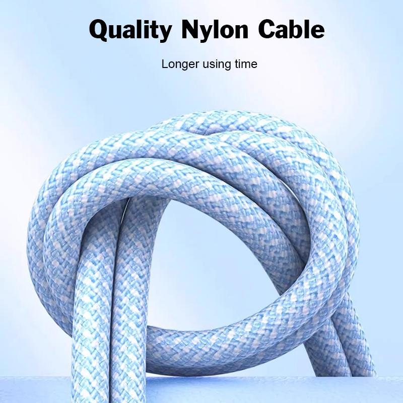 Кабель для передачи данных C-C 60 Вт Быстрая зарядка для iPhone 15 16 Type-C на Type-C Кабель для суперзарядки Телефонный кабель Нейлоновый кабель