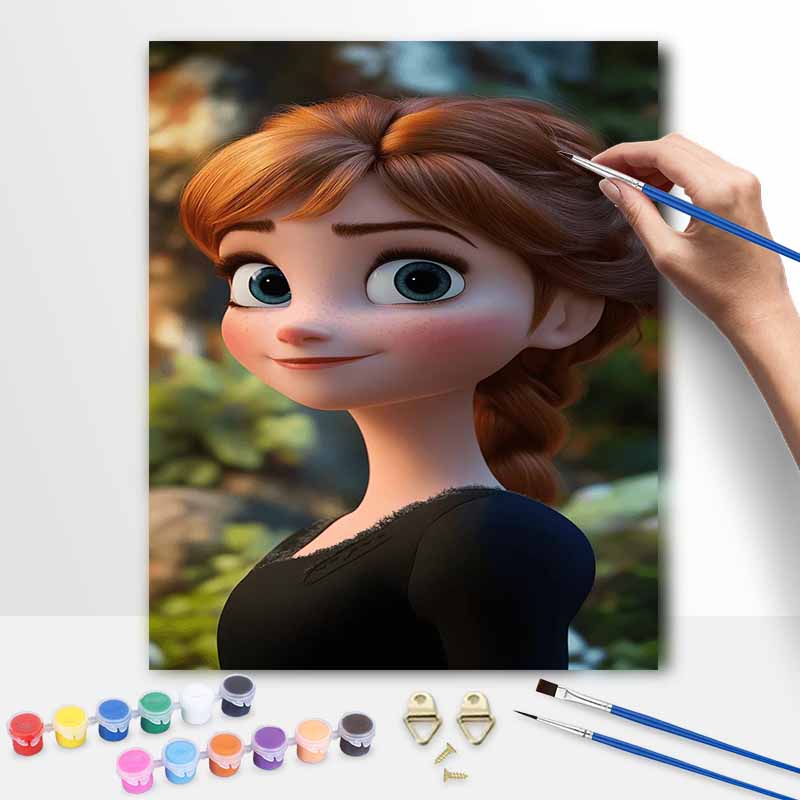 Disney Набор Анна «Рисование по номерам» Портрет Холст для рисования DIY Картина Декор для дома Современное искусство на стену Подарок для фанатов Уникальное Хобби Рукоделие Декор