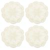 Crochet Doilies, Handmade Crocheted Cotton Coasters, Round Lace Placemats with Floral Prints for Wedding Party Decorations, Beige, 200mm, Pack