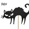 Аксессуар для торта на Хэллоуин 8 шт. Топпер для кексов "Кошка", Черный милый силуэт котенка, Пищевой шпажка для детского душа, Дня рождения, Свадебной вечеринки