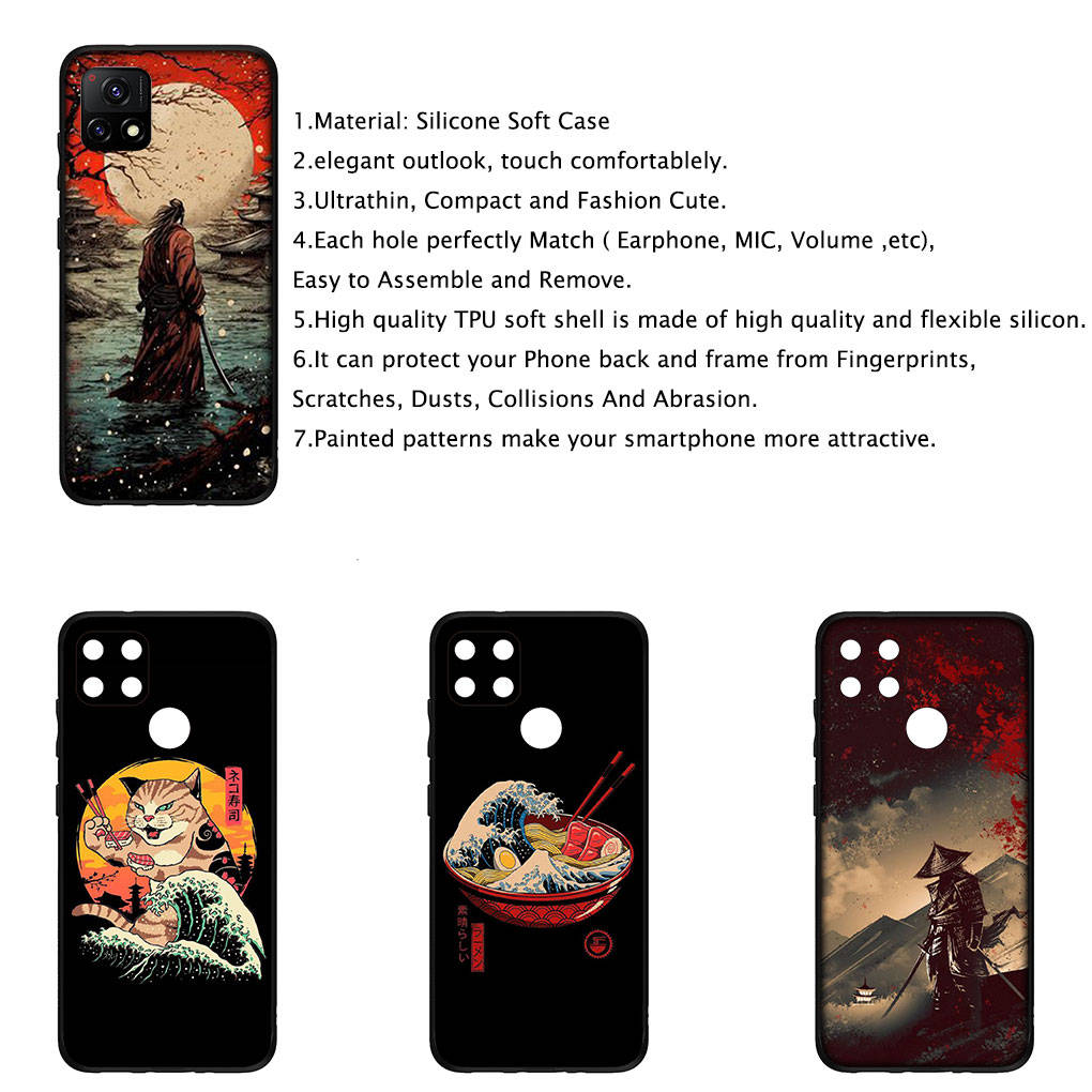 Чехол для iPhone 16 15 Xiaomi Redmi Note 14 13 12 11 Pro Max 16e Samsung Galaxy S25 S24 S23 Moto OPPO Huawei Samurai Skeleton Ninja Bushido Phone Case