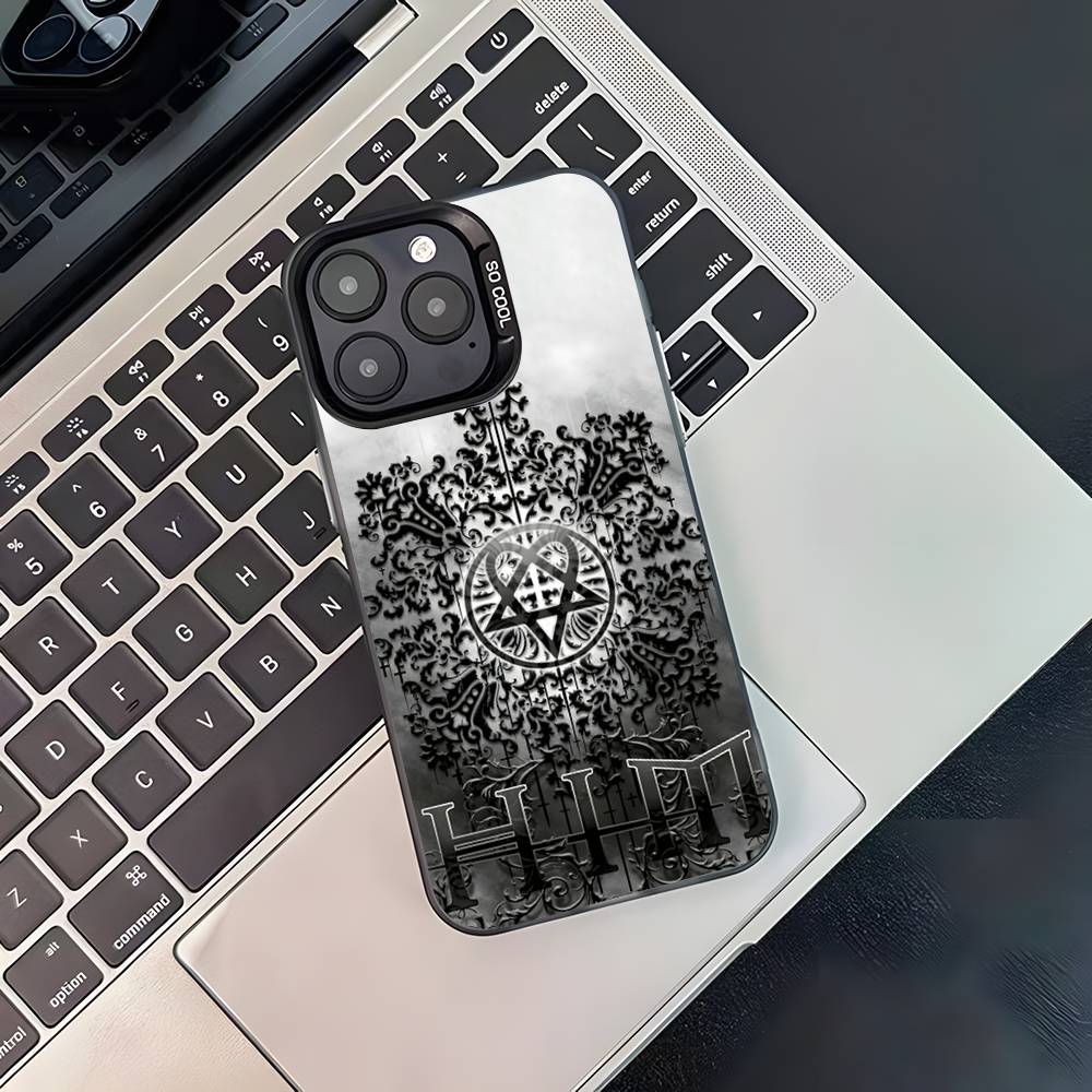 H-HIM Группа V-Ville V-Valo Для iPhone 17,16,15,14,13,12,11,Pro,MAX,Plus Черный Ударопрочный Конфетный Матовый Чехол