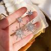 Full Rhinestones Diamond Crystal Stars Snow Hanging Punk Style Stylish Modern Luxury Stud Earring Women Jewelry ARI
