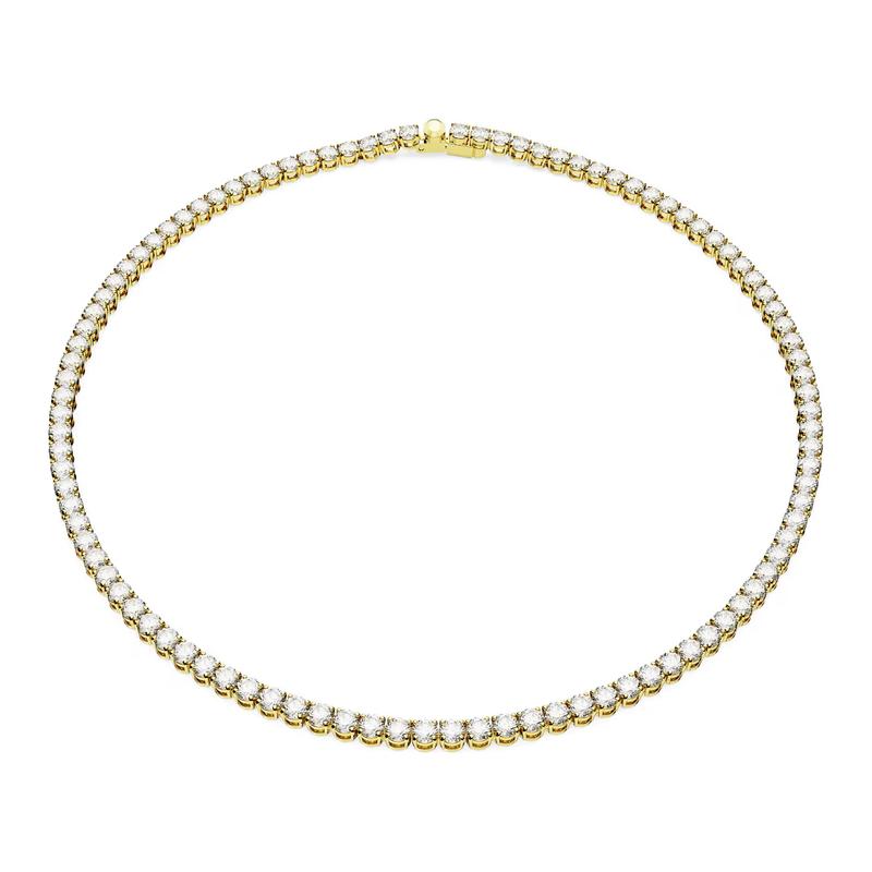 Swarovski Matrix Tennis original design gold-plated necklace for men and women, same style for couples, white 5681795