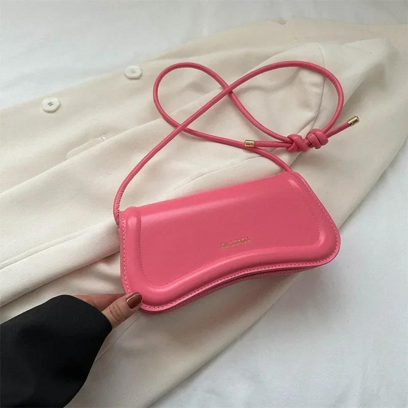 Ladies Shoulder Crossbody Bags Leather Women Underarm Bags Solid Color Small Top Handle Bags Purse Female Daily Handbags