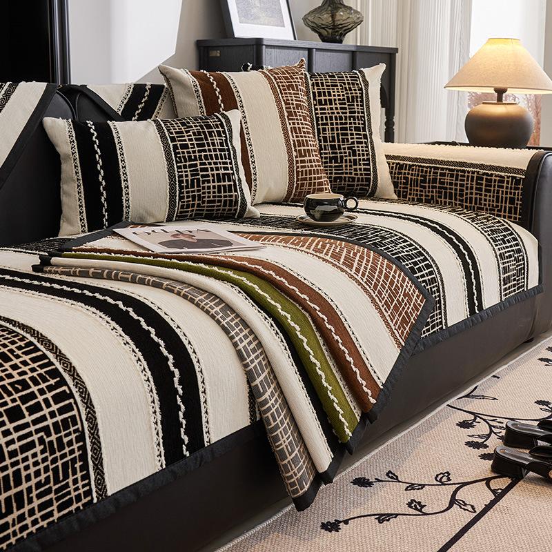 Four Seasons Universal New Chenier Sofa Cushion Leather Sofa Cover Non-Slip Sofa Cover Cloth Towel Seat Cushion