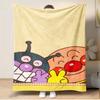 Kawaii Anpanman Printed Throw Blanket Soft Comfortable Warm Blanket For Kids Nursery Bedroom Living Room Office Travel Camping