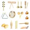 Toddlers Music Toys Set Castanet Sand Hammer Tambourine Triangle Double Ringer Orff Percussion Instrument Sets Montessori Toys