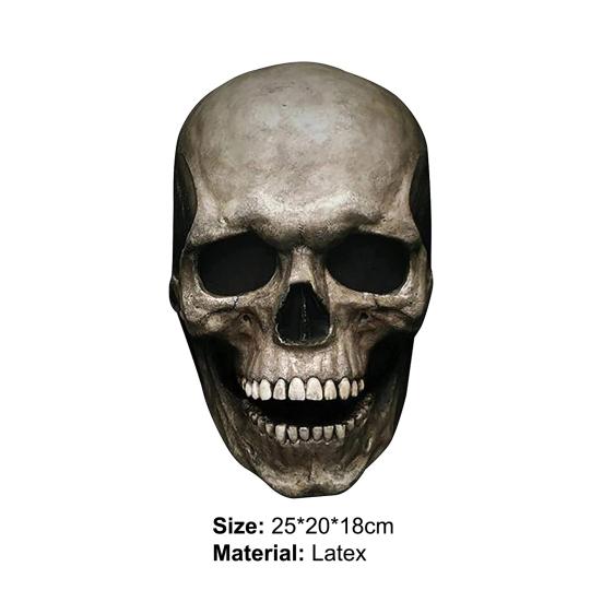 Привлекательная маска для лица в стиле косплея, приятная на ощупь эмульсия, подвижный рот, челюсть, светящийся реалистичный череп