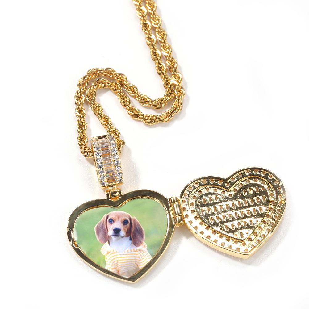 Hip Hop Fashion Trend Flip Love Photo Pendant Supply Photo Couple Pendant