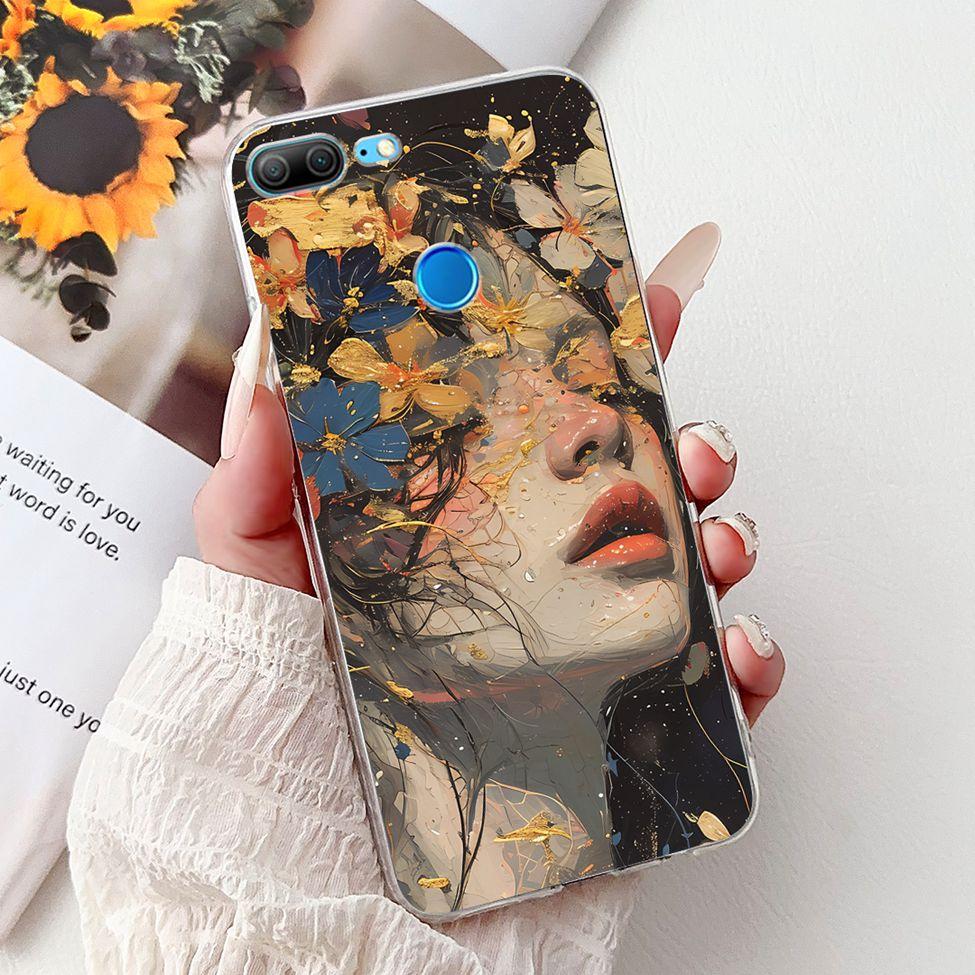 Прозрачный чехол для Honor 9 Lite Милый Кот Модные Цветы Смешная Расписная Задняя Крышка Для Чехла Телефона Honor 9Lite LLD-L21 LLD-L31 LLD-L11