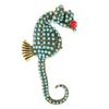 New Blue Color Bead Hippocampus Japonicus Flower Brooches For Women Spring New Fashion Dress Pin 6 Styles Available