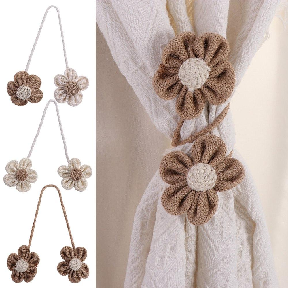 Простые в использовании цветочные завязки для штор, сделанные вручную, ремни для штор с рисунком, подхваты для штор