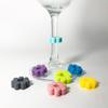 8Pcs Wine Glass Charm Identification Cup Tag Delicate Silicone Flower Drink Marker