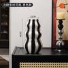 Modern niche simple striped vase flower arrangement high-end creative retro painted ceramic vase