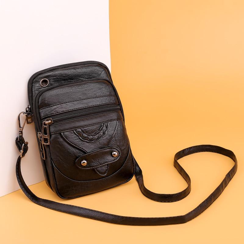 Women Crossbody Bag New Texture Shoulder Bag Phone Bag Soft Leather Chic Euro-American Style Mature Fashion Vintage Small Bag