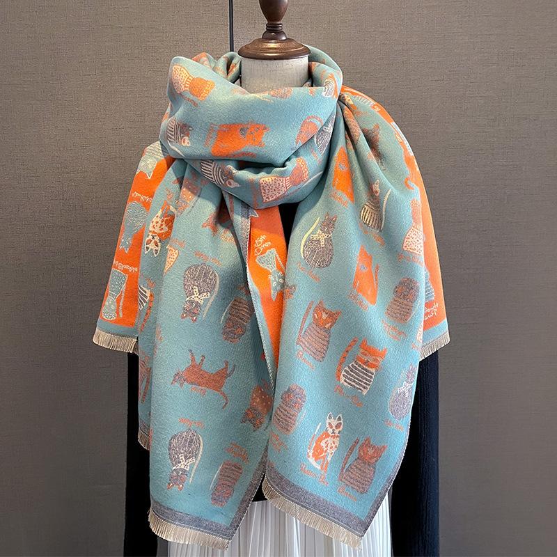 Korean Version Imitation Cashmere Scarf for Women In Winter, Fashionable and Thick Warm Windproof Shawl