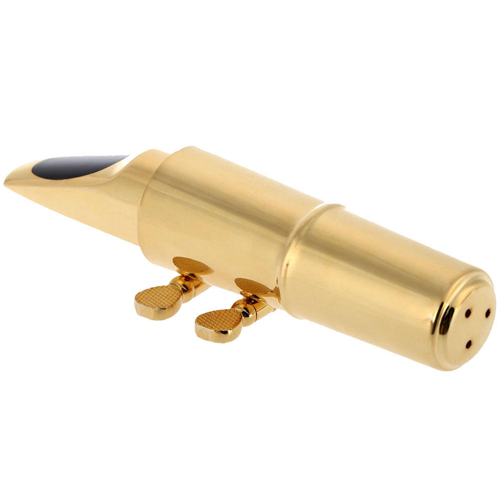 Джазовый альт-саксофон саксофон 7C мундштук металлический с накладками для мундштука, подушечками, колпачком, пряжкой, золотое покрытие