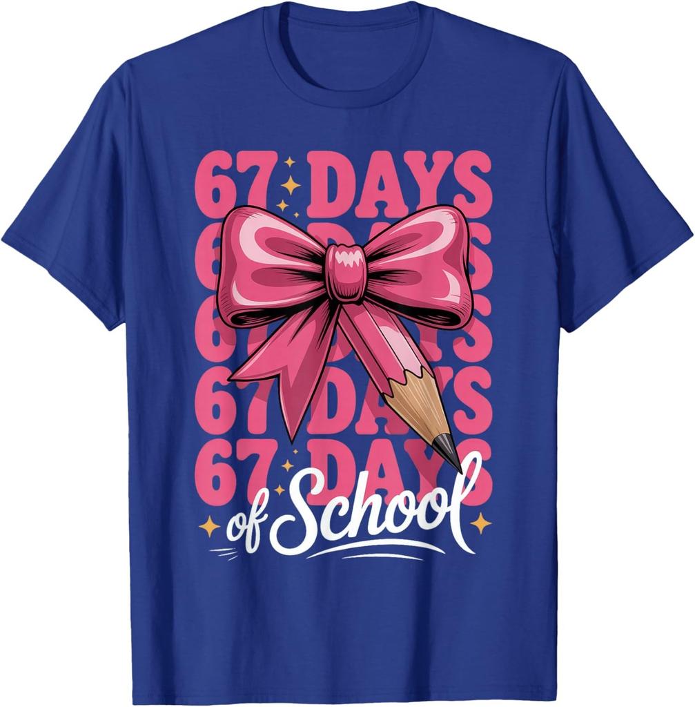 67 Days of School Coquette Bow 67th Day of School Unisex T-Shirt