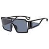 Oversized Hollow Out Square Sun Glasses Fashion One-Piece Lens Goggles Men Stylish UV Protection Sports Sun Eyeglass