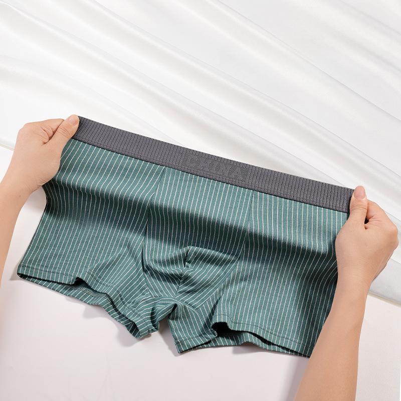 New Striped Men Boxer Underwear Bermuda Ropa Interior Mens Boxers Cuecas Man Calzoncillos Homme U Convex Lingerie