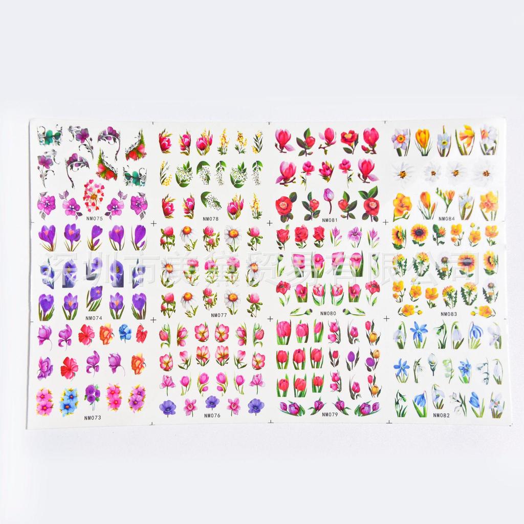 Абстрактные наклейки для ногтей с улыбающимся лицом, вымачиваемые в воде - Большие листы