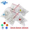 50pcs/100pcs LED Diode 3mm 8mm 10mm Clear Bright Multicolor Light Emitting Diodes Kit 5 Colors Red/Green/Blue/Yellow/White