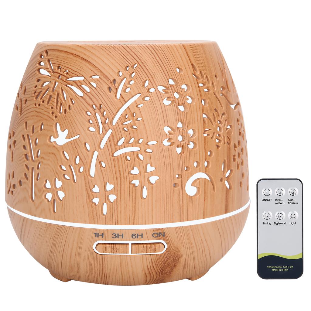 Увлажнитель воздуха 400 мл, аромадиффузор с полостью под дерево, пульт дистанционного управления, вилка 110‑240 В