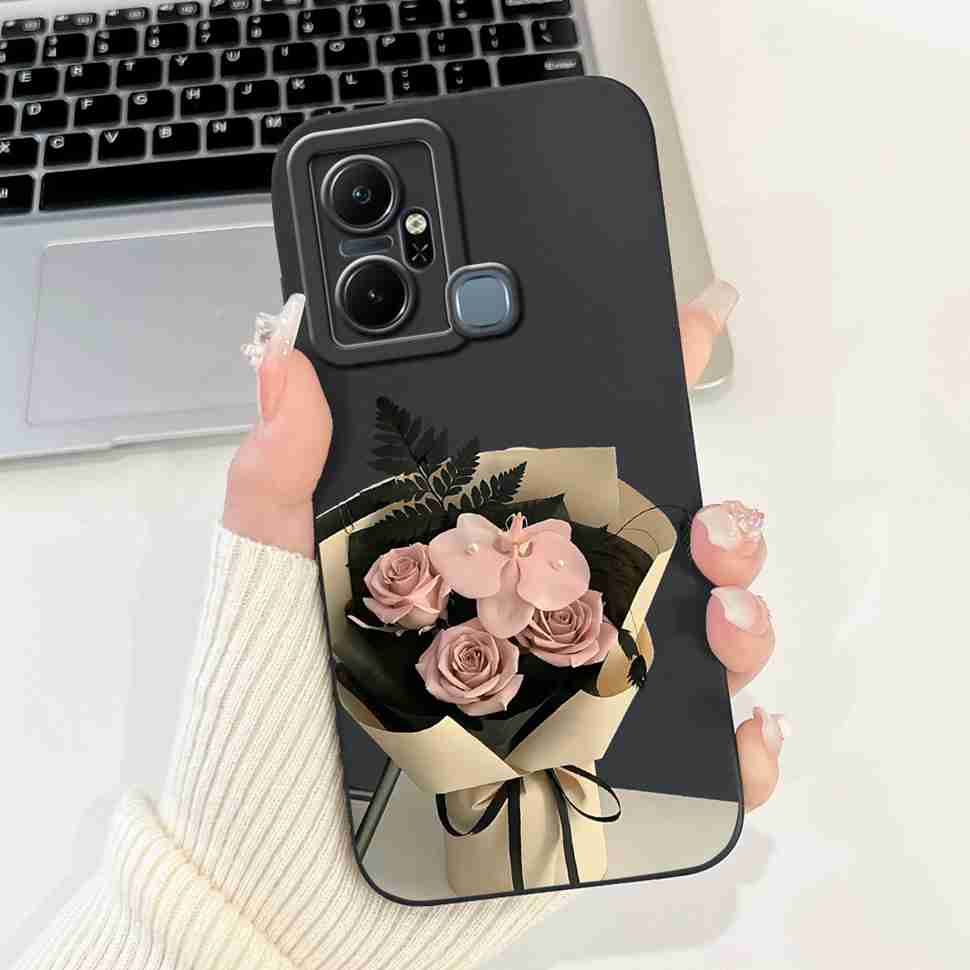 Чехол для Infinix Smart 6 Plus X6823C Роскошный Цветочный Модный Мягкий Силиконовый Чехол Для Телефона Infinix Smart 6Plus X6823 6.6"