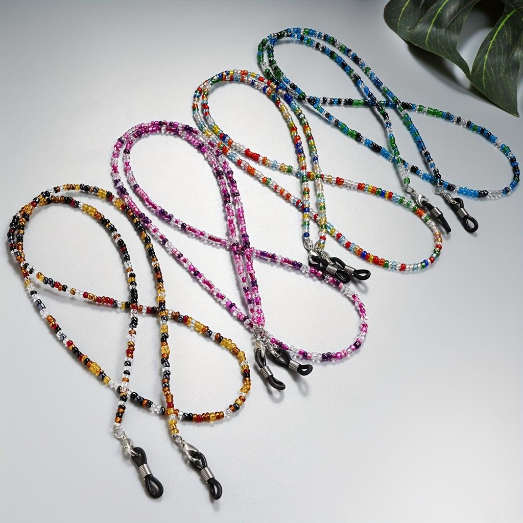 Разноцветная цепочка для очков с бусинами, шикарный модный аксессуар для очков, модный и универсальный ремешок для очков, фиксатор для очков и удобный держатель для маски