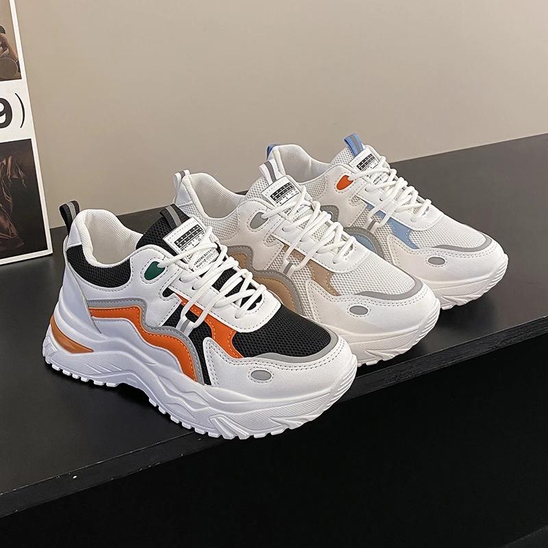 Дышащие массивные кроссовки женские модные спортивные туфли на толстой подошве для женщин весна Zapatillas De Deporte Tenis Feninino