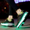 LED Lights Kids Roller Skate Shoes Deformation Boys Girls Sneakers With 2 Wheels Sport Outdoor Parkour Children Adults Sneaker