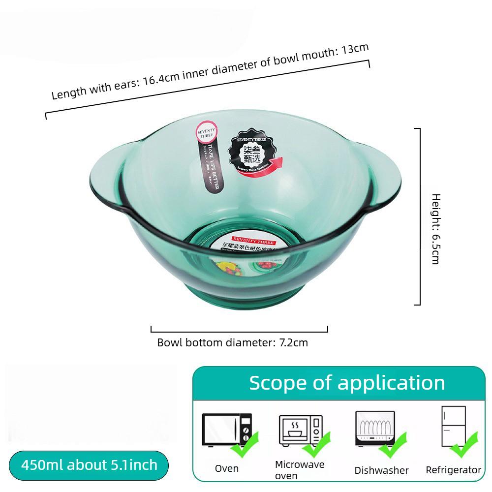 PIGE HOME High Borosilicate Glass Tableware Emerald Green Light Luxury Salad Bowl Dinner Plates Heat-resistant Glass Water Cups