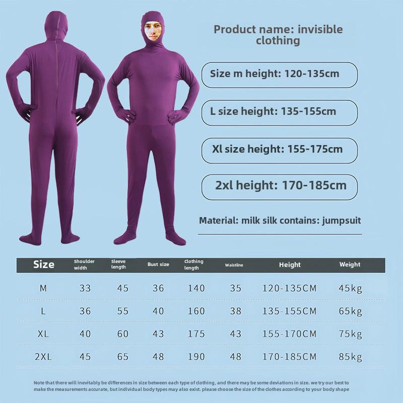 Men's Solid Color Black Invisible Halloween Jumpsuit (Available for Kids)