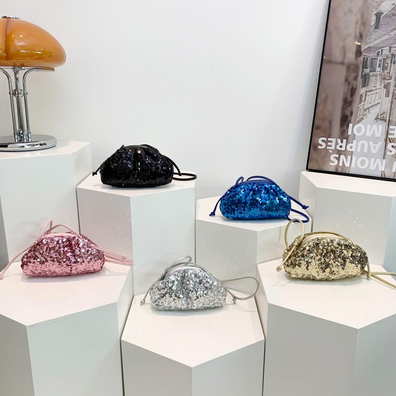 Shoulder Bag with Sparkling Sequin Frame Fashionable Crossbody Bag Super Cool High Quality for Women Simple and Versatile